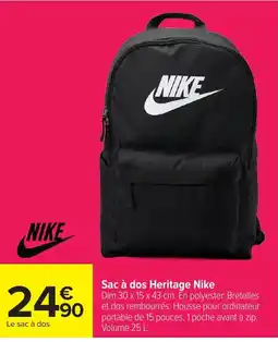 Carrefour Nike Sac à dos Heritage offre