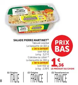Super U Pierre Martinet Taboulé oriental offre