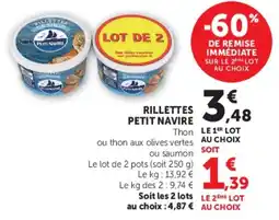 Super U Rillettes Petit Navire offre