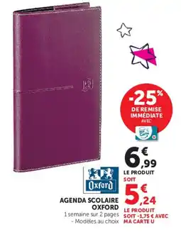 Super U Oxford AGENDA SCOLAIRE offre