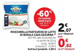 U Express CASA AZZURRA Mozzarella pasteurise di latte di bufala offre