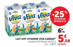 U Express Candia Lait UHT Vitamine Viva offre