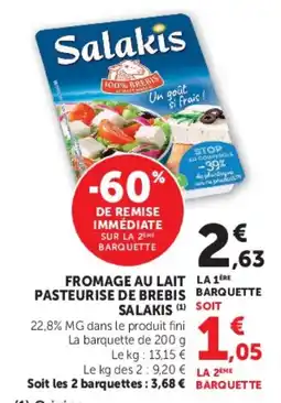 U Express Salakis Fromage au lait pasteurisé de brebis offre