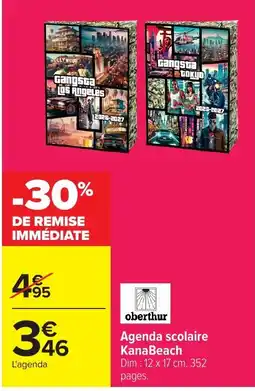 Carrefour oberthur Agenda scolaire KanaBeach offre