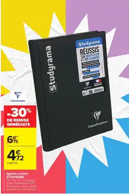 Carrefour Studyrama Agenda scolaire offre