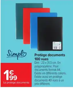 Carrefour Simplø Protège documents offre