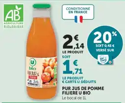 U Express U bio PUR JUS pomme offre