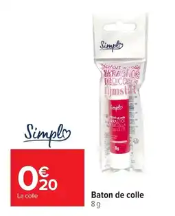 Carrefour Simpla Baton de colle offre