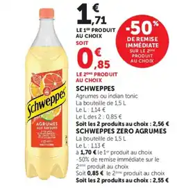 Super U Schweppes Agrumes offre
