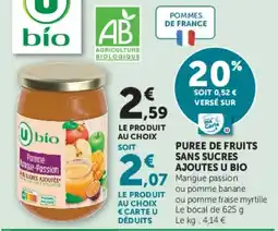 U Express U bio Puree de fruits offre