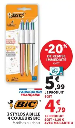 Super U BIC Stylos à bille offre