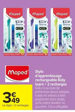 Carrefour Maped Stylo d'apprentissage rechargeable Kidy learn offre
