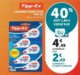 Super U Tipp-Ex 5 rubans correcteur offre