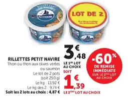 U Express PETIT NAVIRE Rillettes de thon offre