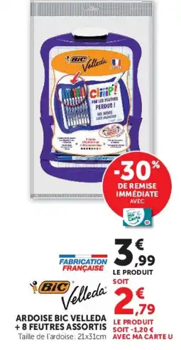 Super U BIC Velleda Ardoise + 8 feutres assortis offre