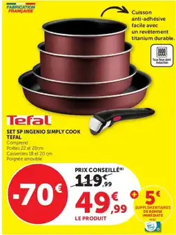 U Express Tefal SET 5P INGENIO SIMPLY COOK offre