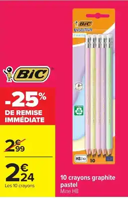 Carrefour BIC crayons graphite pastel offre