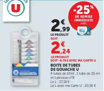 U BOITE DE TUBES DE GOUACHE
