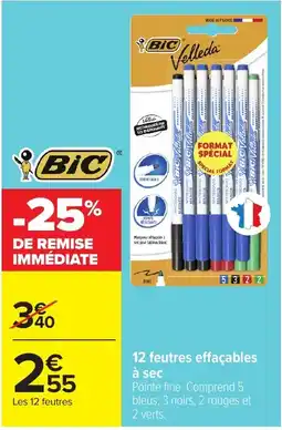 Carrefour BIC feutres effaçables offre