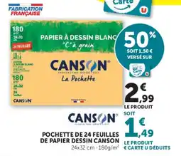 Super U Canson Papier à dessin blanc offre