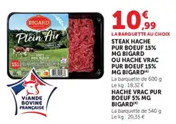 Super U BIGARD Steak haché pur boeuf 15% offre