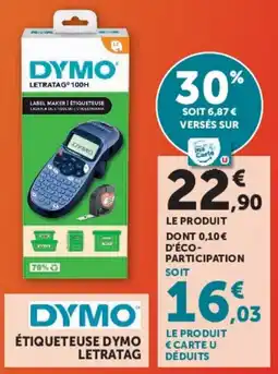 Super U DYMO ÉTIQUETEUSE DYMO LETRATAG offre