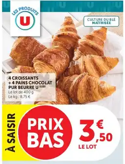 Super U U Croissants + Pains Chocolat offre