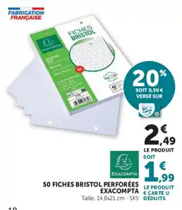 Super U EXACOMPTA FICHES BRISTOL offre
