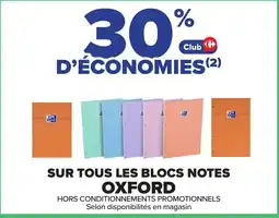 Carrefour Oxford Sur tous les blocs notes offre