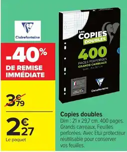 Carrefour Clairefontaine Copies doubles offre