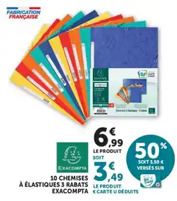 Super U EXACOMPTA Chemises à élastiques 3 rabats offre