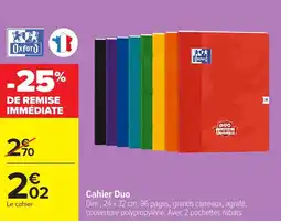 Carrefour Oxford Cahier Duo offre