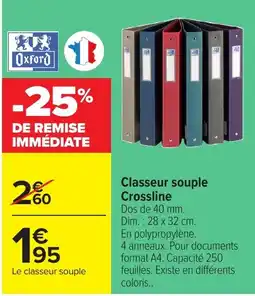 Carrefour Oxford Classeur souple Crossline offre