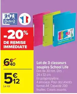 Carrefour Oxford classeurs offre
