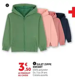 Super U GILET ZIPPE ENFANT offre