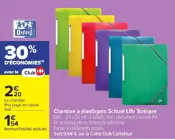 Carrefour Oxford Chemise à élastiques School Life Tonique offre