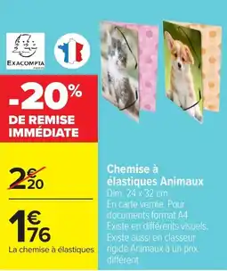 Carrefour Exacompta Chemise à élastiques Animaux offre