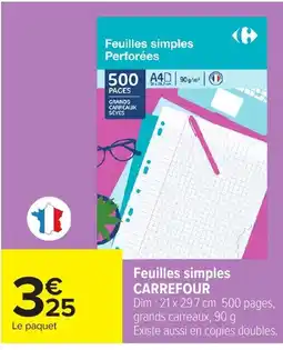 Carrefour CARREFOUR Feuilles simples offre