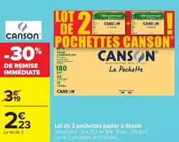 Carrefour Canson Pochettes papier à dessin offre