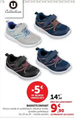 Super U U Collection BASKETS ENFANT offre