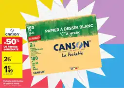 Carrefour Canson Papier à dessin blanc offre