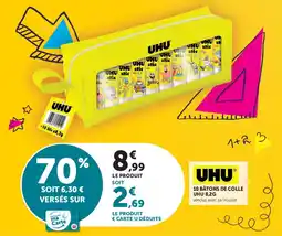 Super U Uhu 10 bâtons de colle offre
