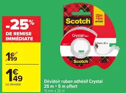 Carrefour Scotch Dévidoir ruban adhésif Crystal offre