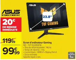 Carrefour ASUS Ecran d'ordinateur Gaming offre