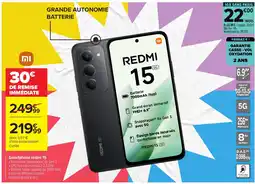 Carrefour Smartphone Redmi 15 offre