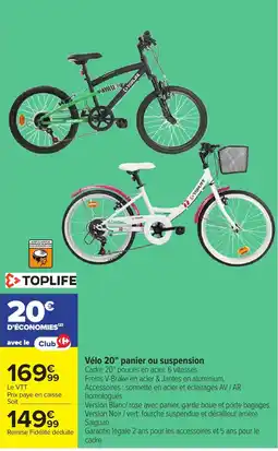 Carrefour TOPLIFE Vélo 20" offre