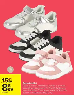 Carrefour Tex BABY Baskets bébé offre
