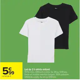 Carrefour TAV t-shirts enfant offre