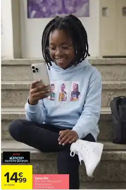 Carrefour Kpop demon hunters sweat fille offre