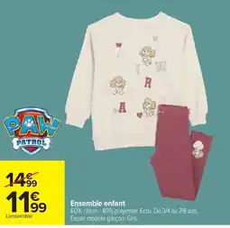 Carrefour PAW PATROL Ensemble enfant offre